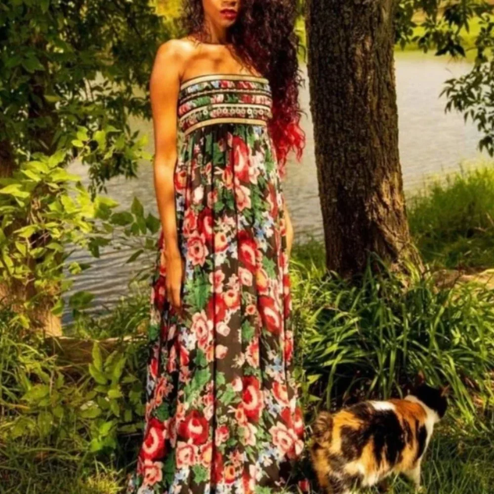 Boho Coin Detail Floral Maxi Dress - Picture 1 of 6